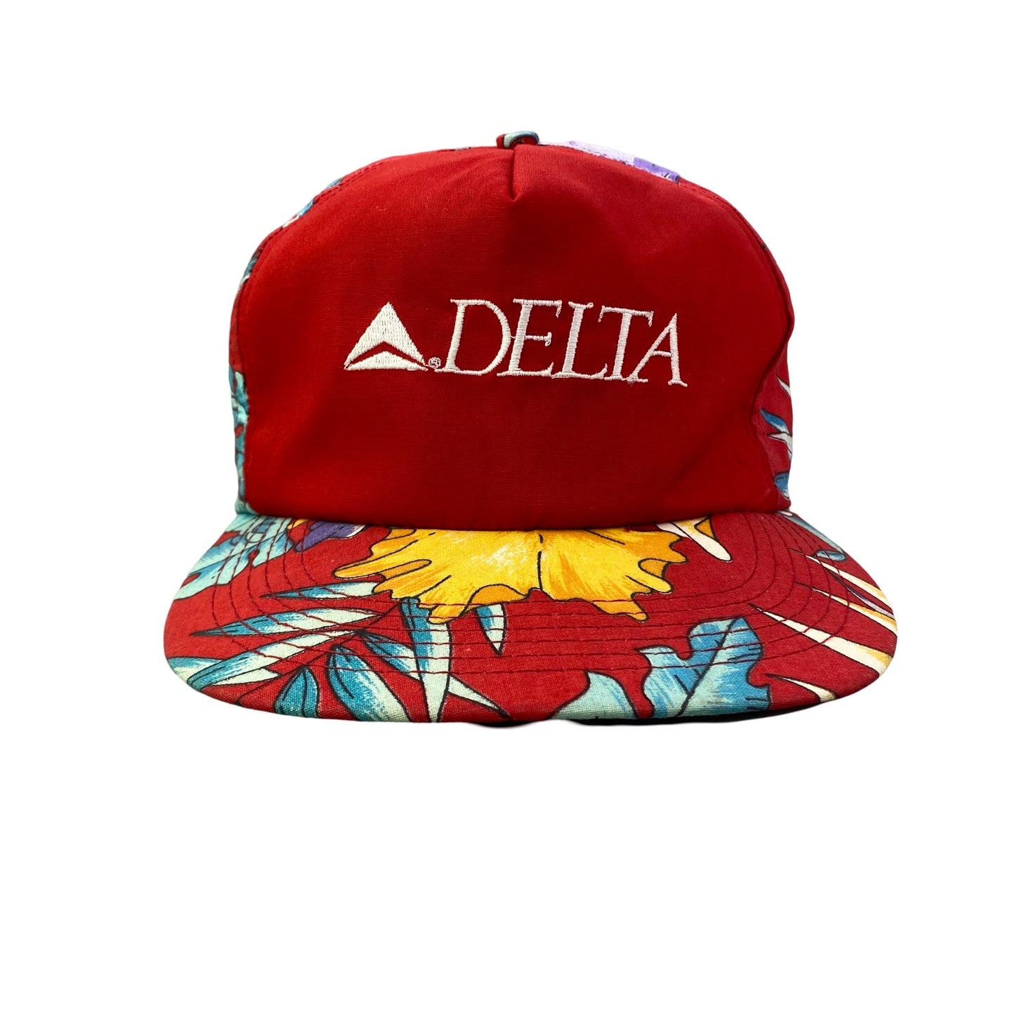 Vintage 90s Delta Airlines Floral Hat