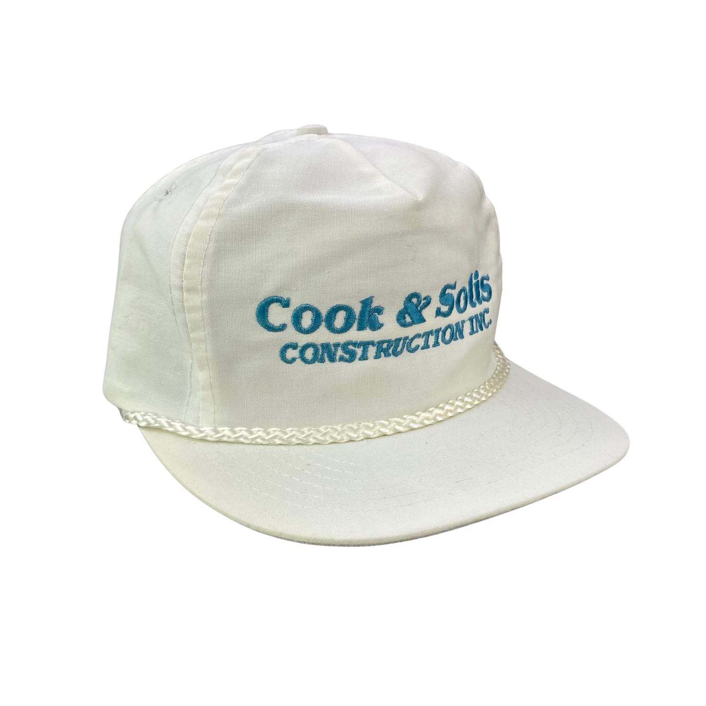 Vintage 90s Cord Rope Hat - Cook & Solis Construction Inc