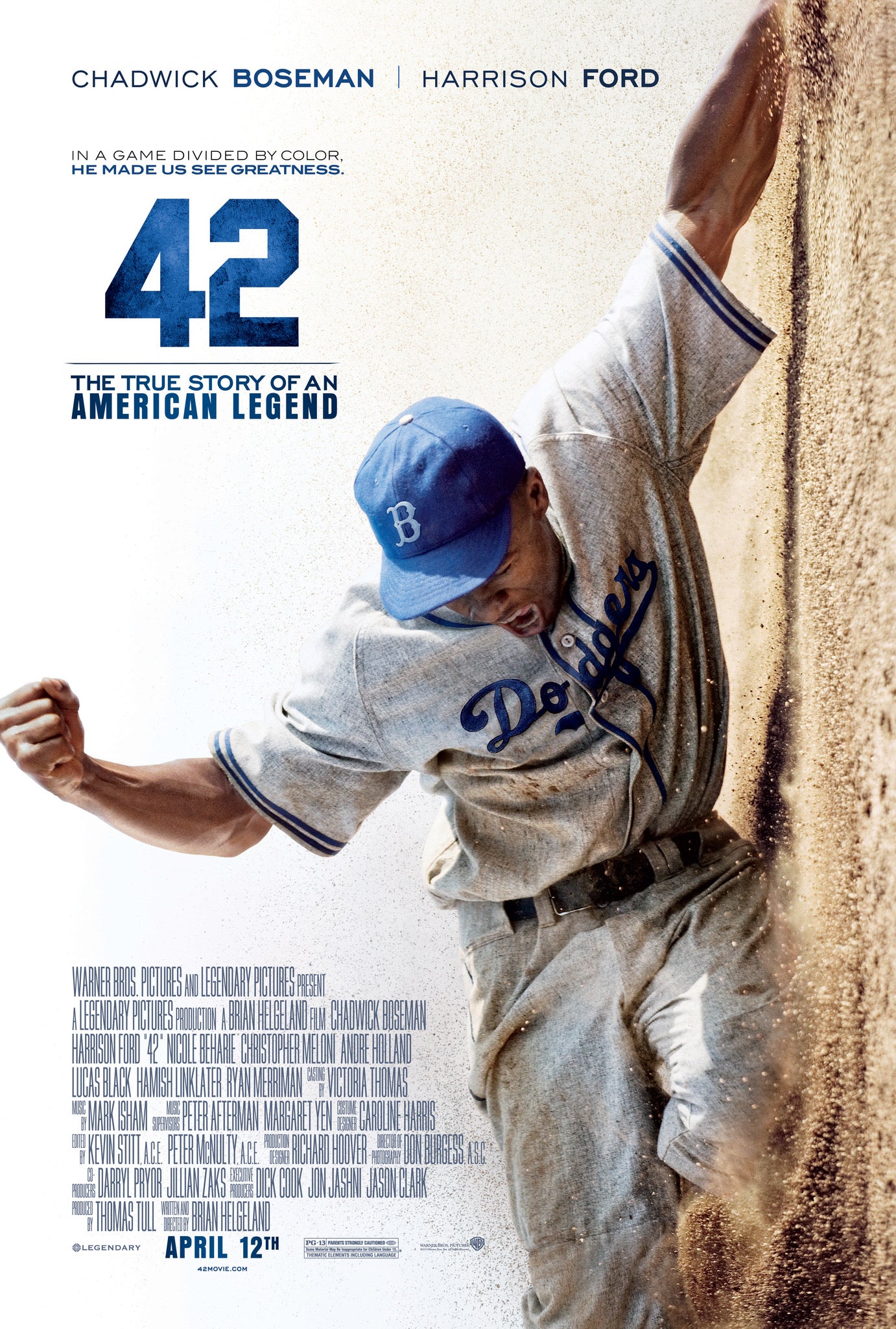 Jackie Robinson 42 (2013) LA Dodgers x Chadwick Boseman Movie Promo Hat