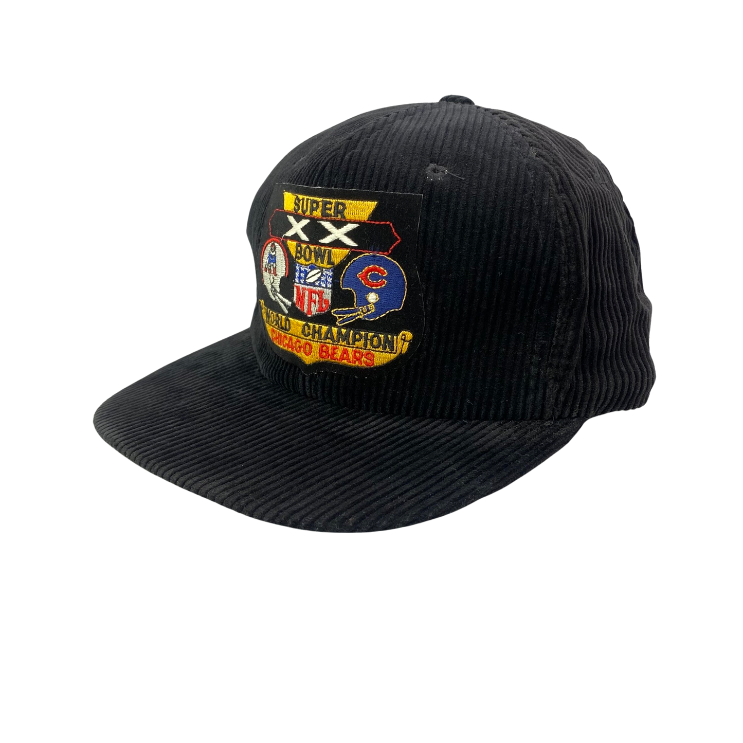 Vintage 80s 1985 Chicago Bears Super Bowl Champions Corduroy Hat