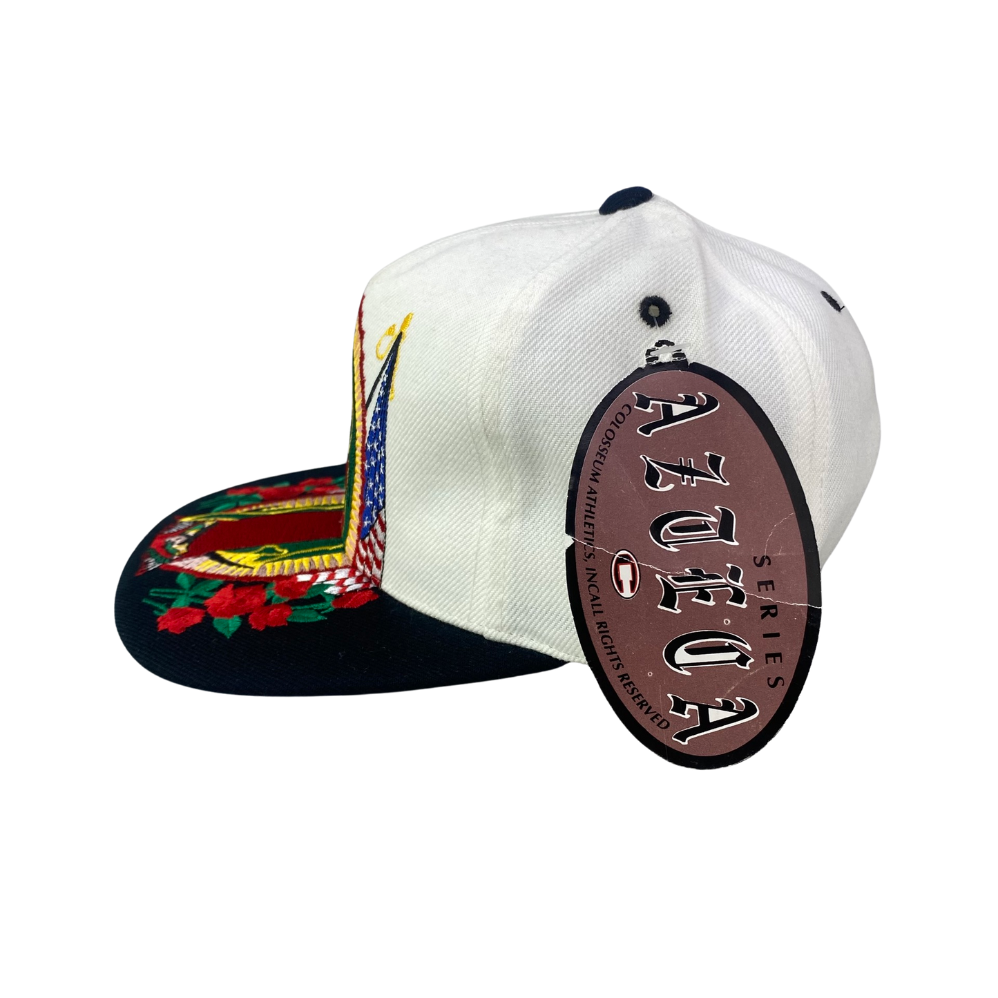 Vintage Our Lady of Guadalupe with Mexico and USA Flags Hat