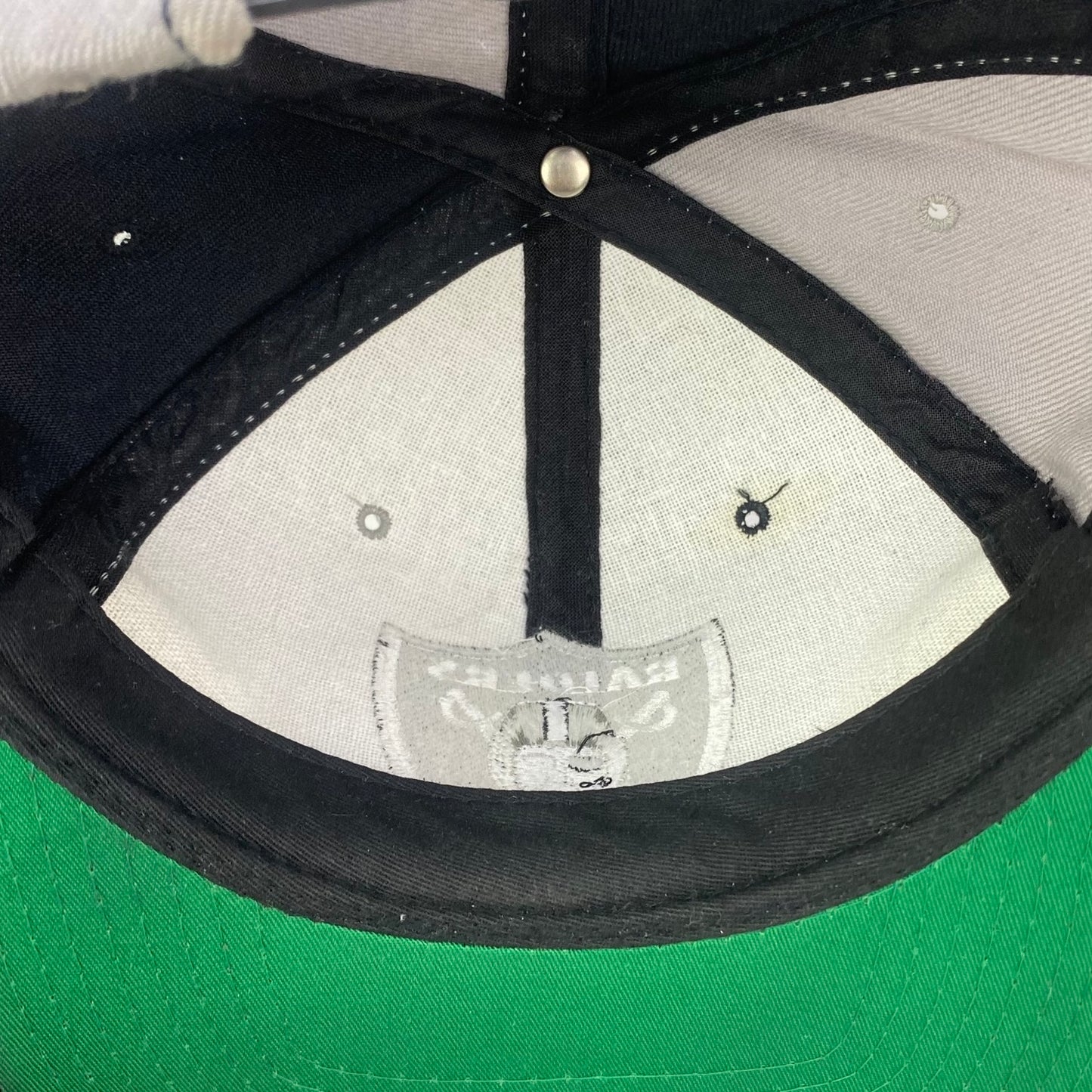 Vintage 90s LA Los Angeles Raiders Snapback Wool Hat - Silver and Black