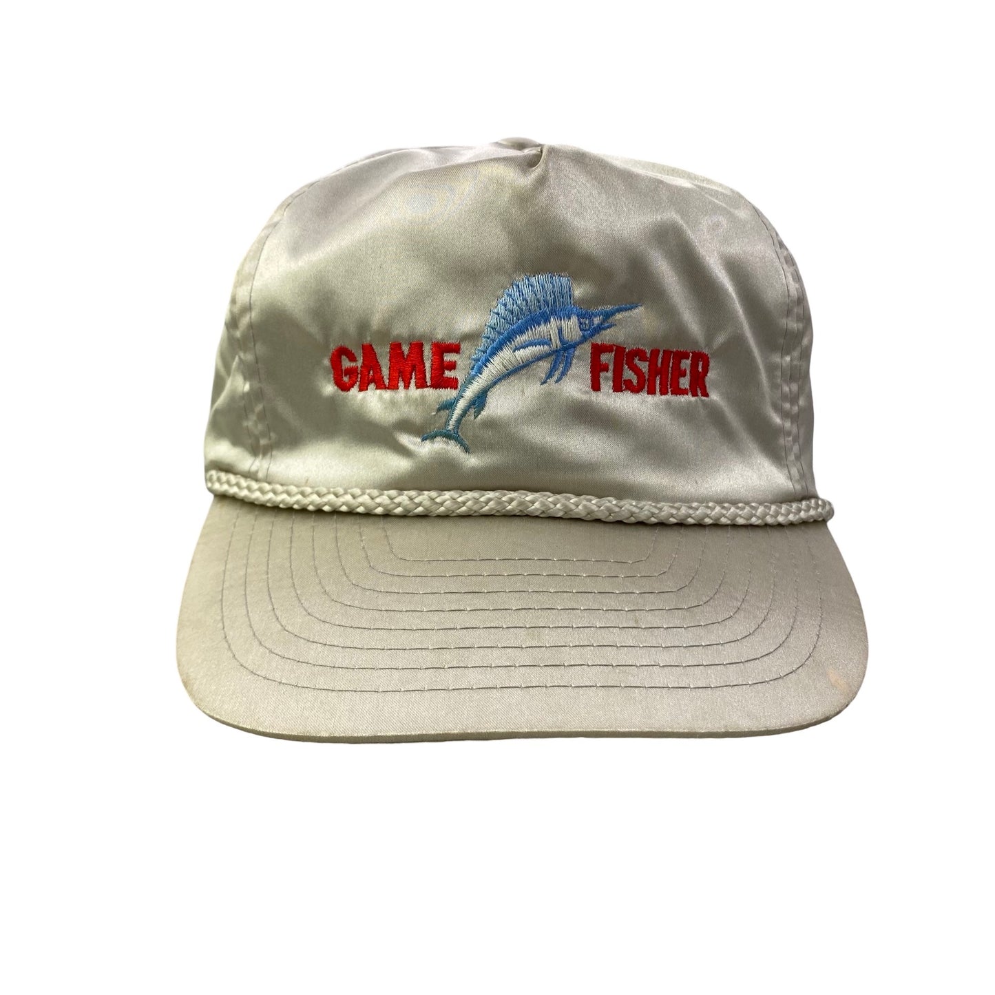 Vintage Marlin Game Fisher x Fishing Nylon Rope Cord Hat