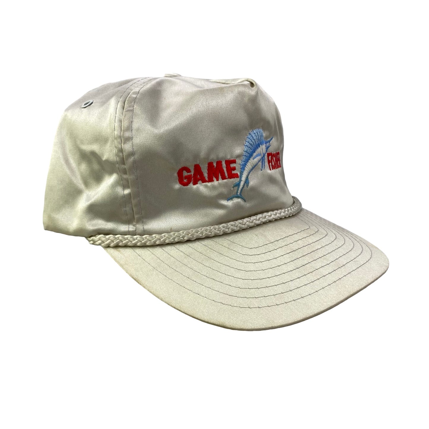 Vintage Marlin Game Fisher x Fishing Nylon Rope Cord Hat