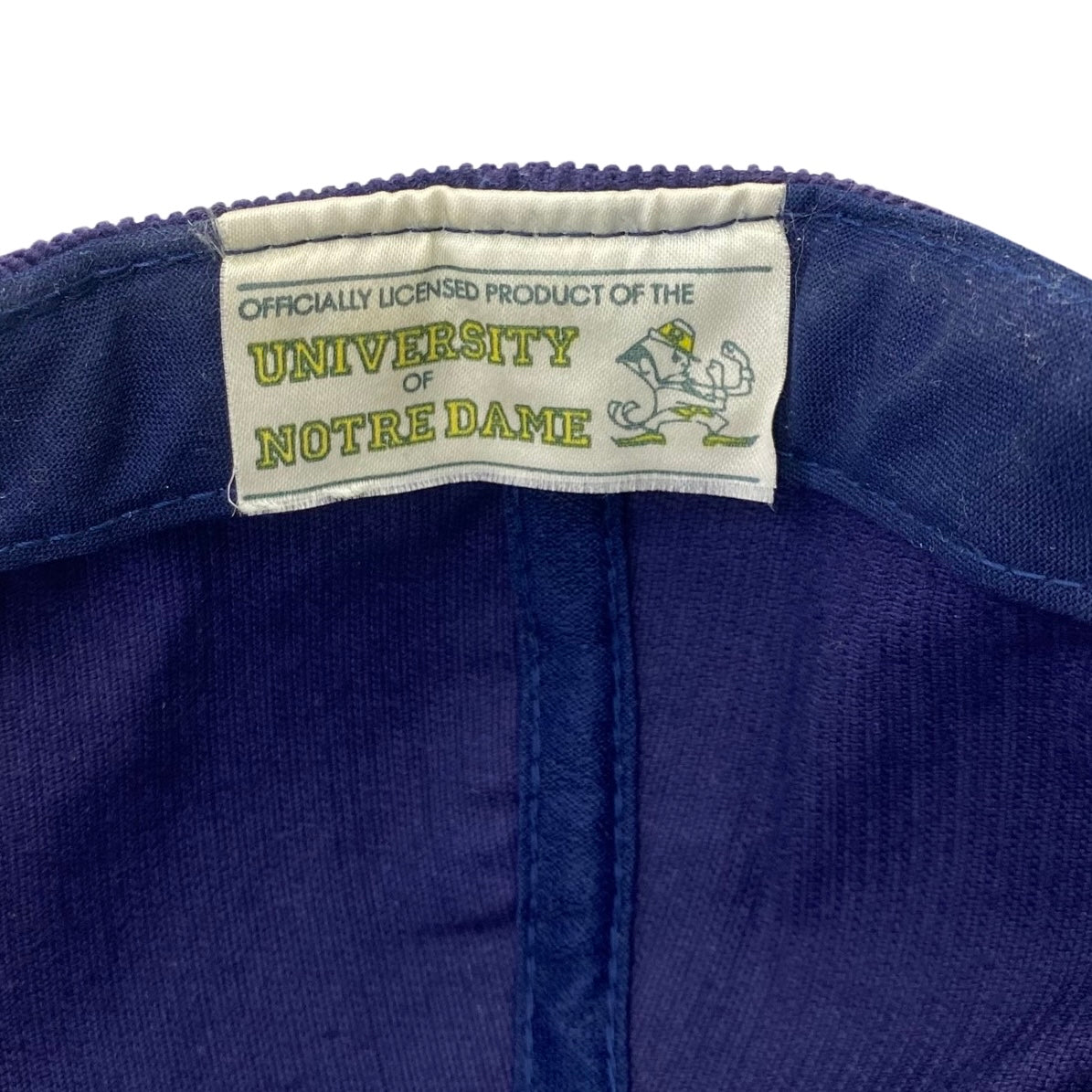 Vintage 80s Notre Dame Fighting Irish College Corduroy Hat