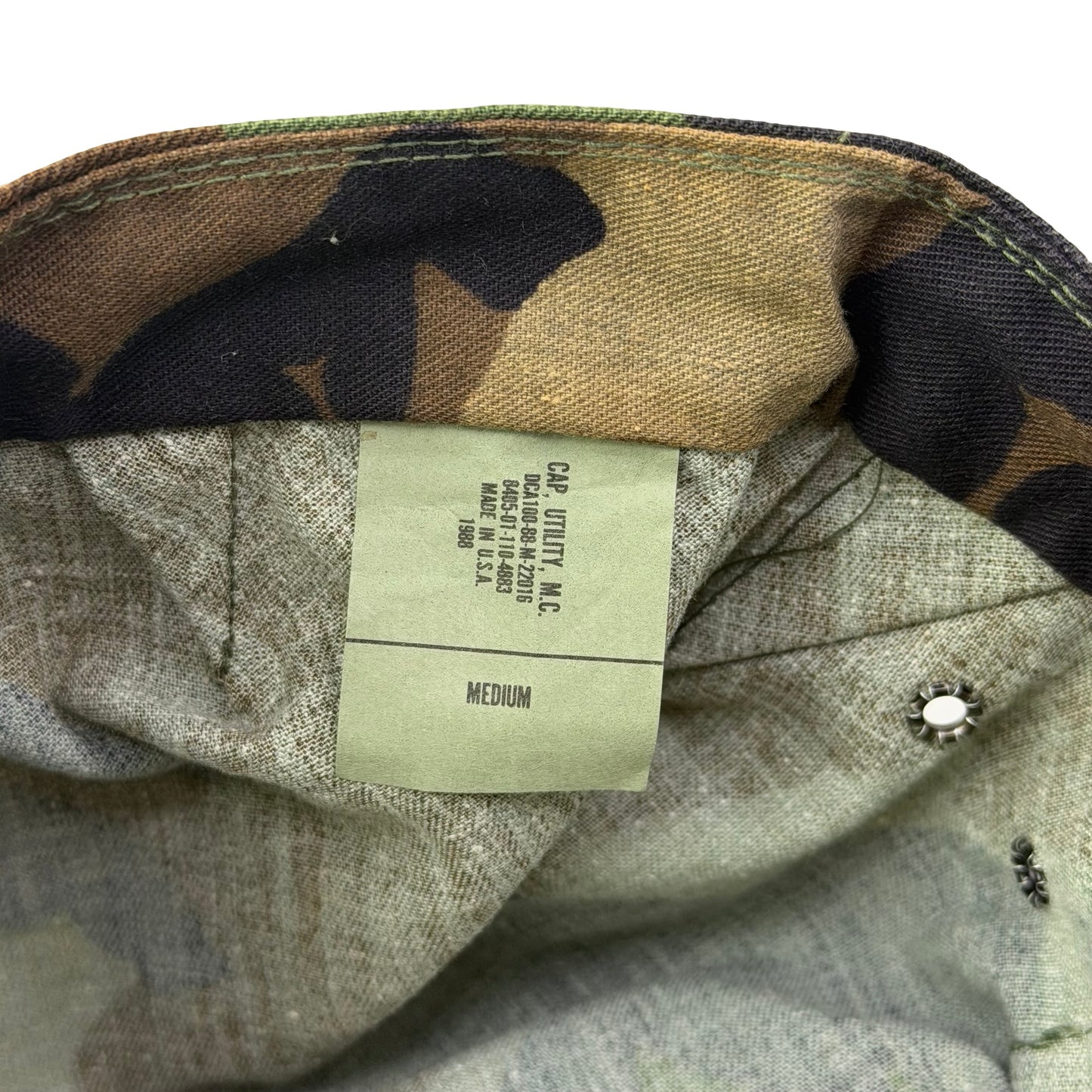 Vintage USMC Marines Woodland Camo Military Issue with General Star Insignia Hat