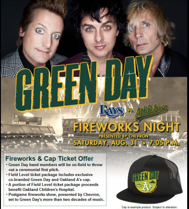 2013 Green Day x Oakland A’s Promo Trucker Hat