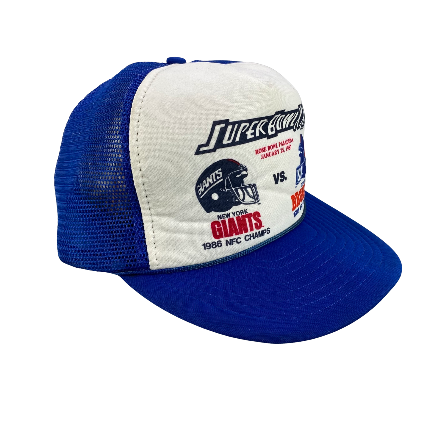 Vintage 80s 1987 Super Bowl XXI - New York Giants vs Denver Broncos Hat