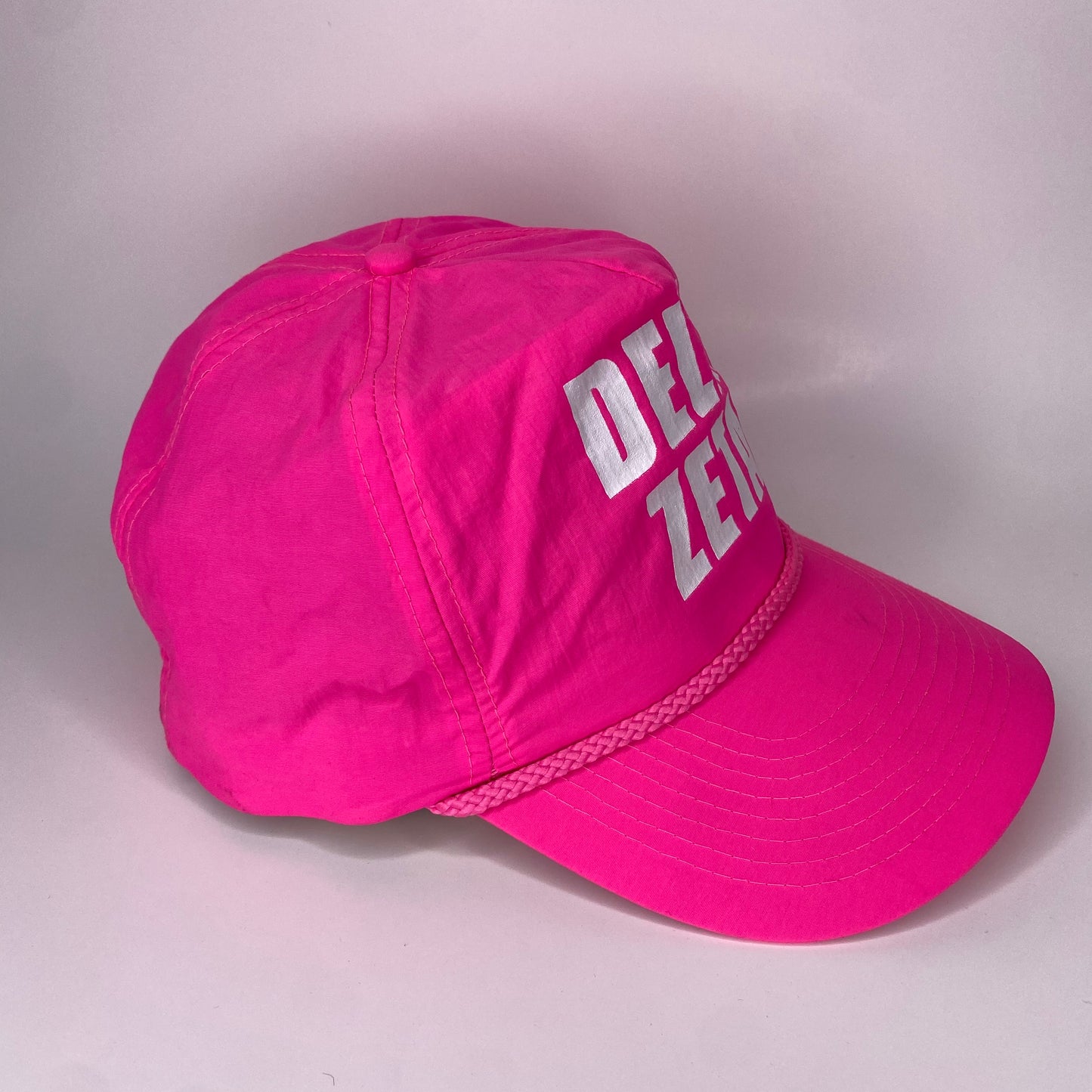 Vintage 90s Delta Zeta Sorority Neon Hat