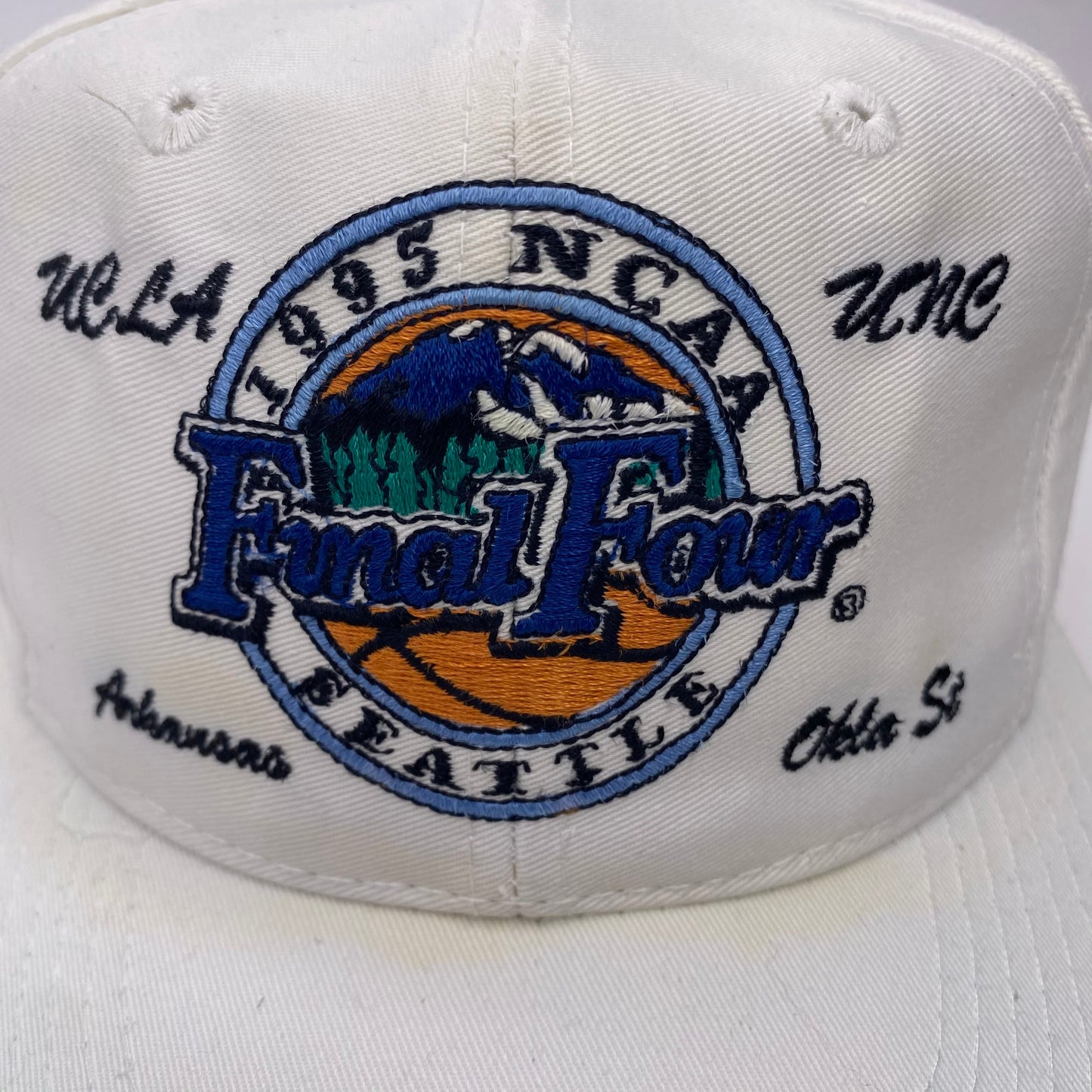 Vintage 1995 Final Four Basketball - UCLA, Arkansas, North Carolina, Oklahoma St Hat