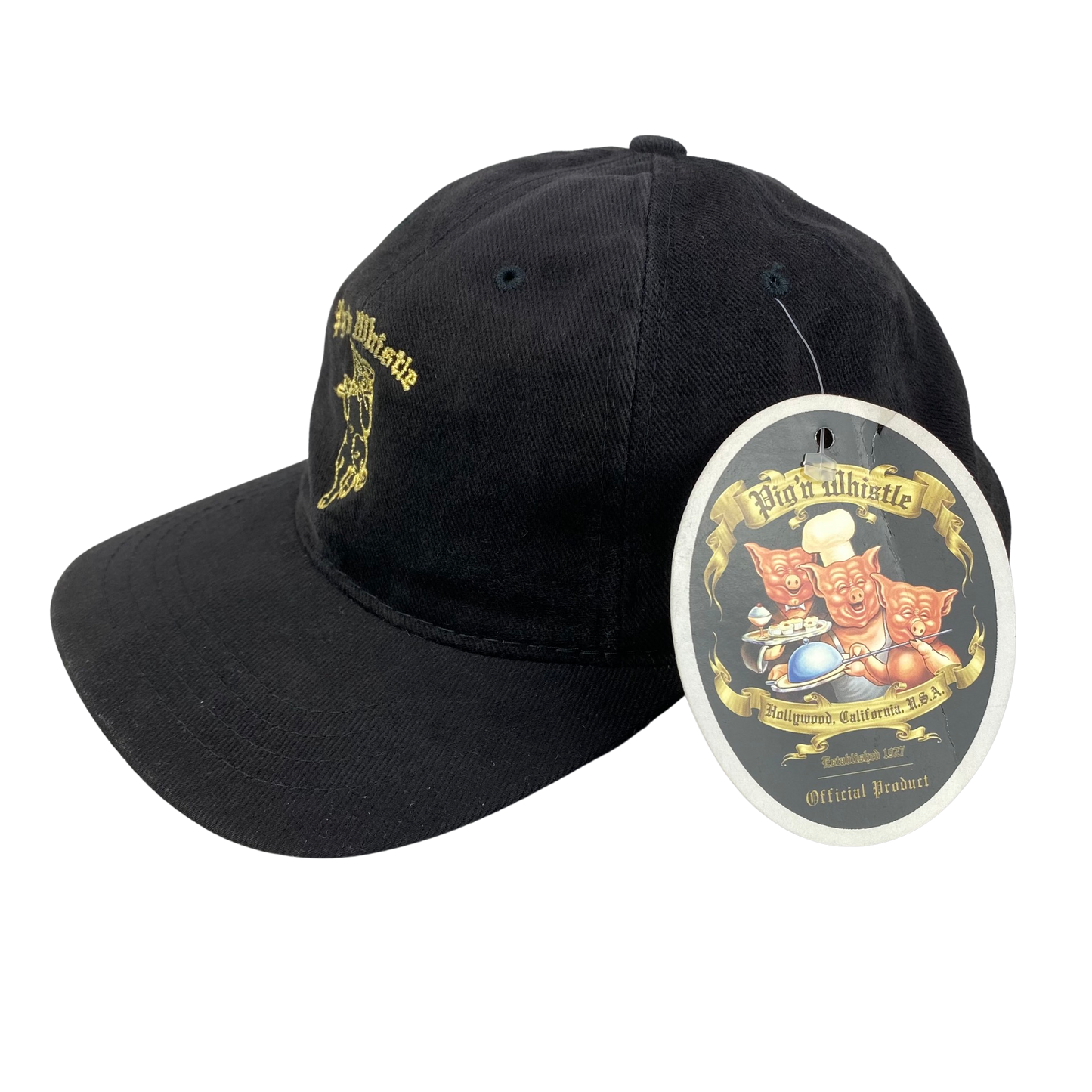 Vintage Pig N Whistle Hollywood California Hat - Black