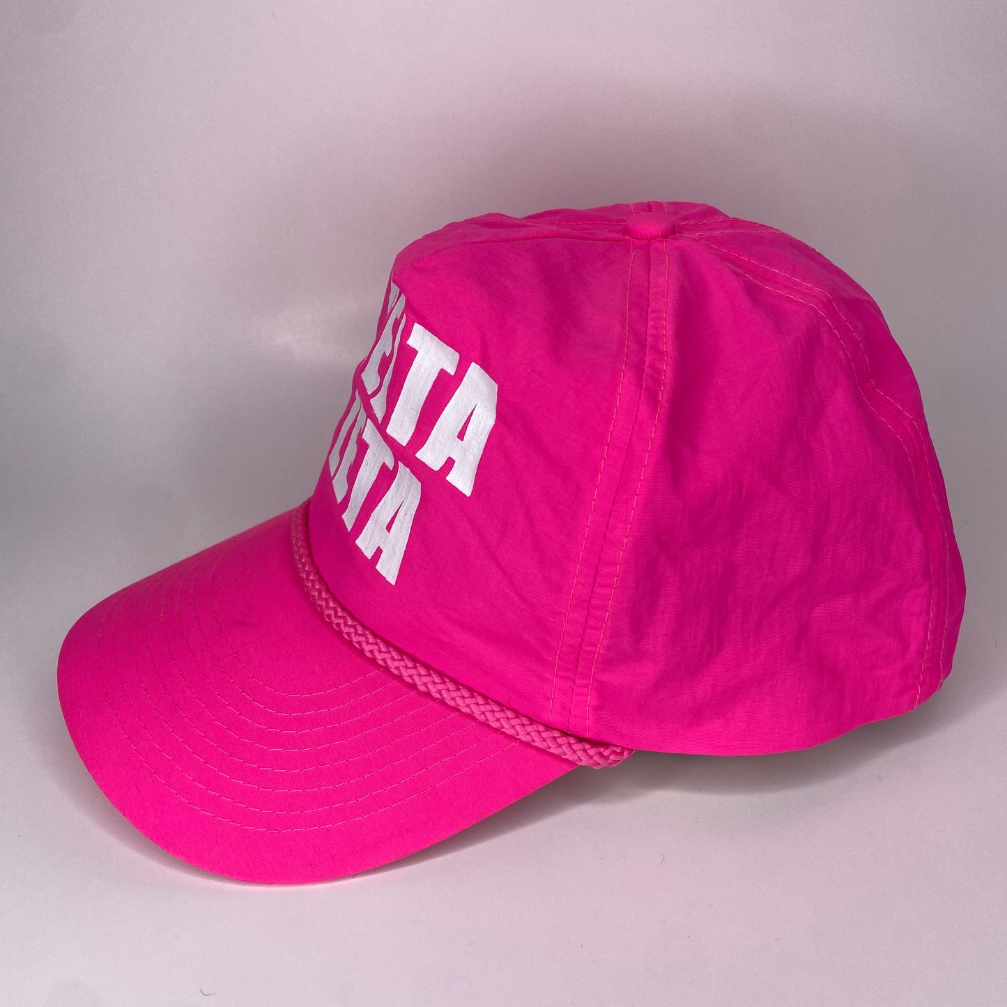Vintage 90s Delta Zeta Sorority Neon Hat