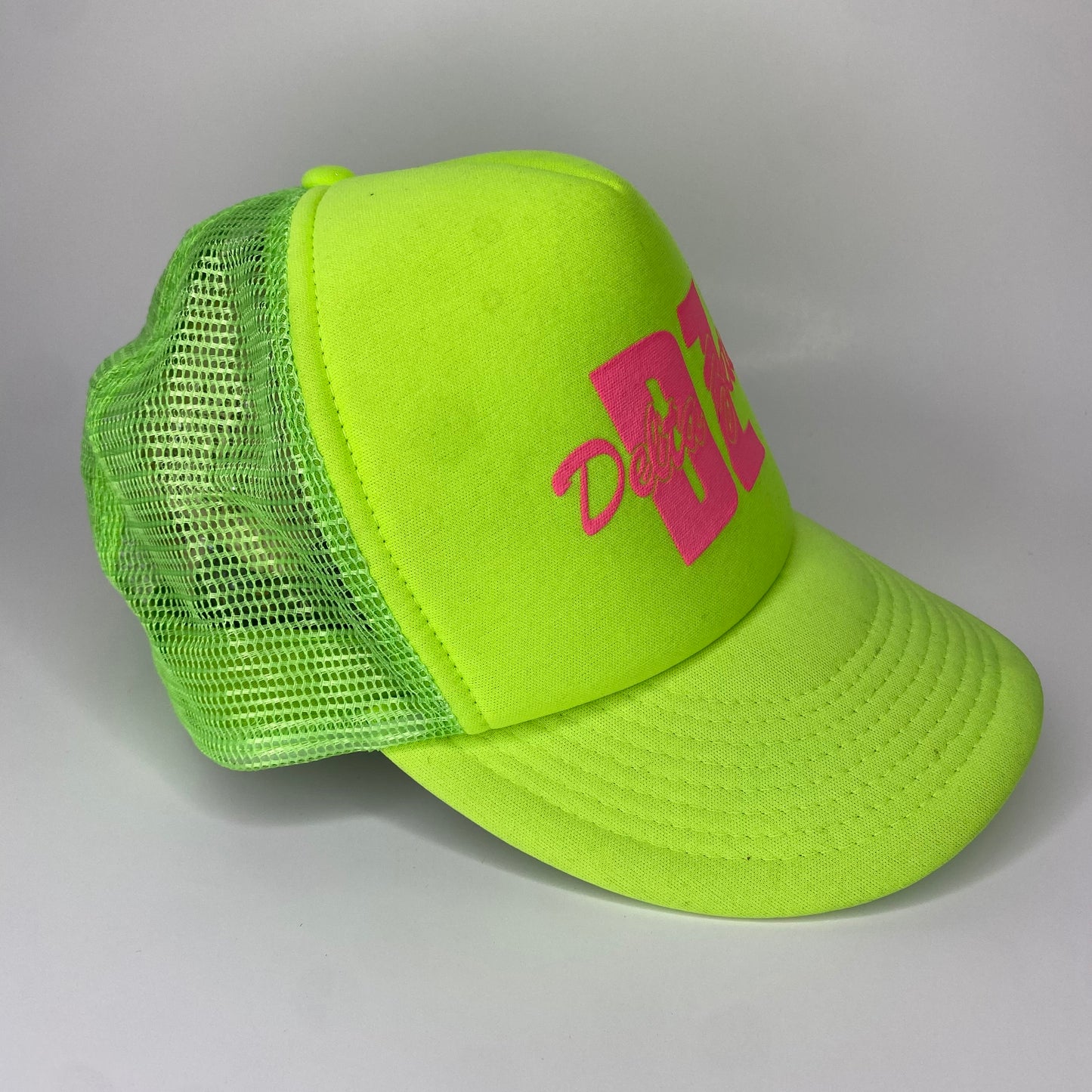 Vintage 90s Delta Zeta Sorority Neon Hat