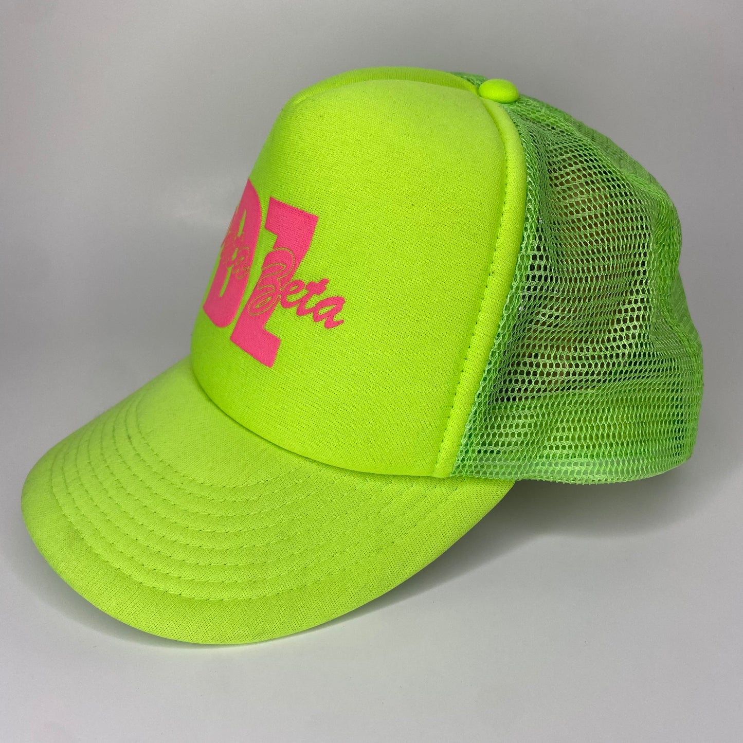 Vintage 90s Delta Zeta Sorority Neon Hat