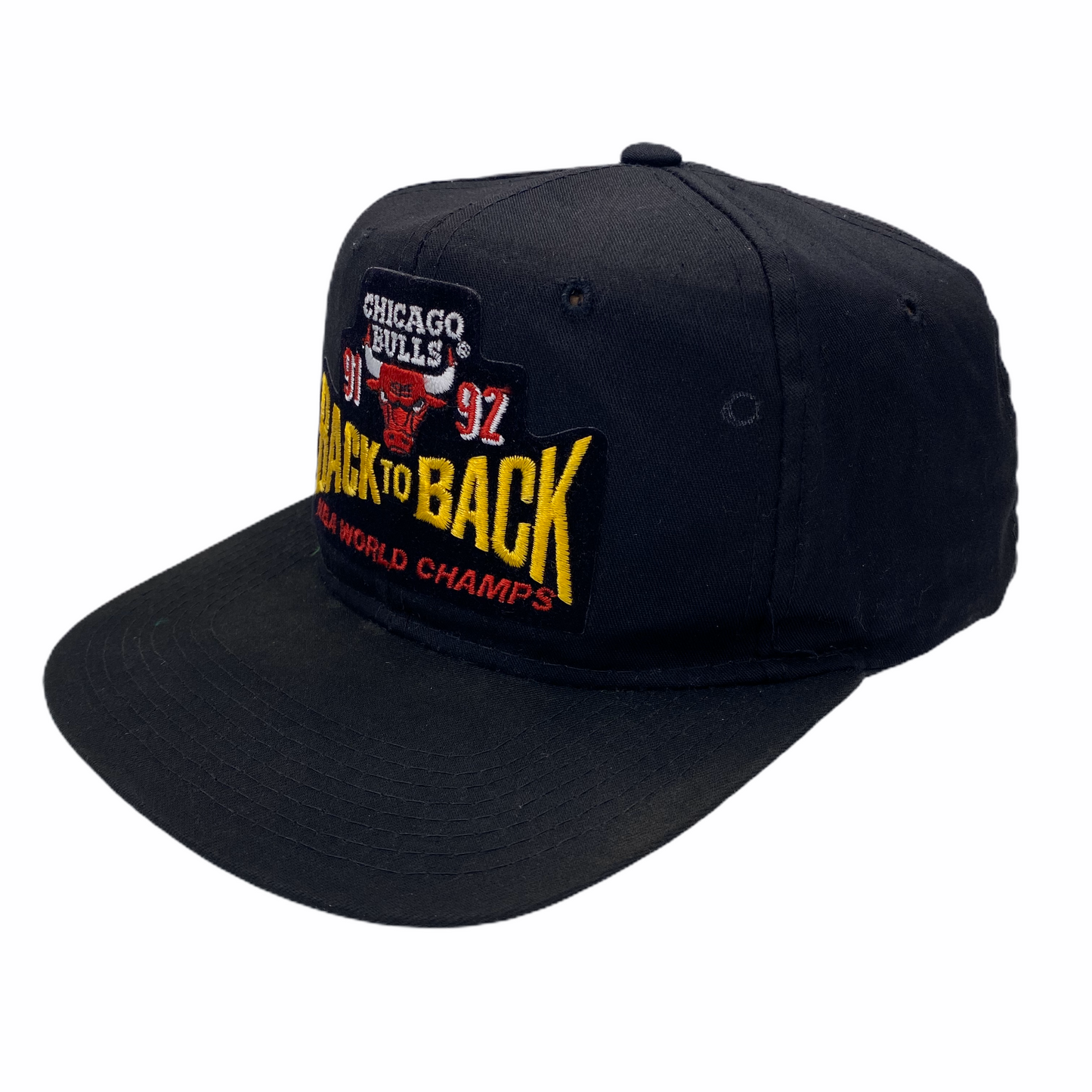 Vintage 1991-1992 Chicago Bulls Back to Back World Champs Hat (Black)