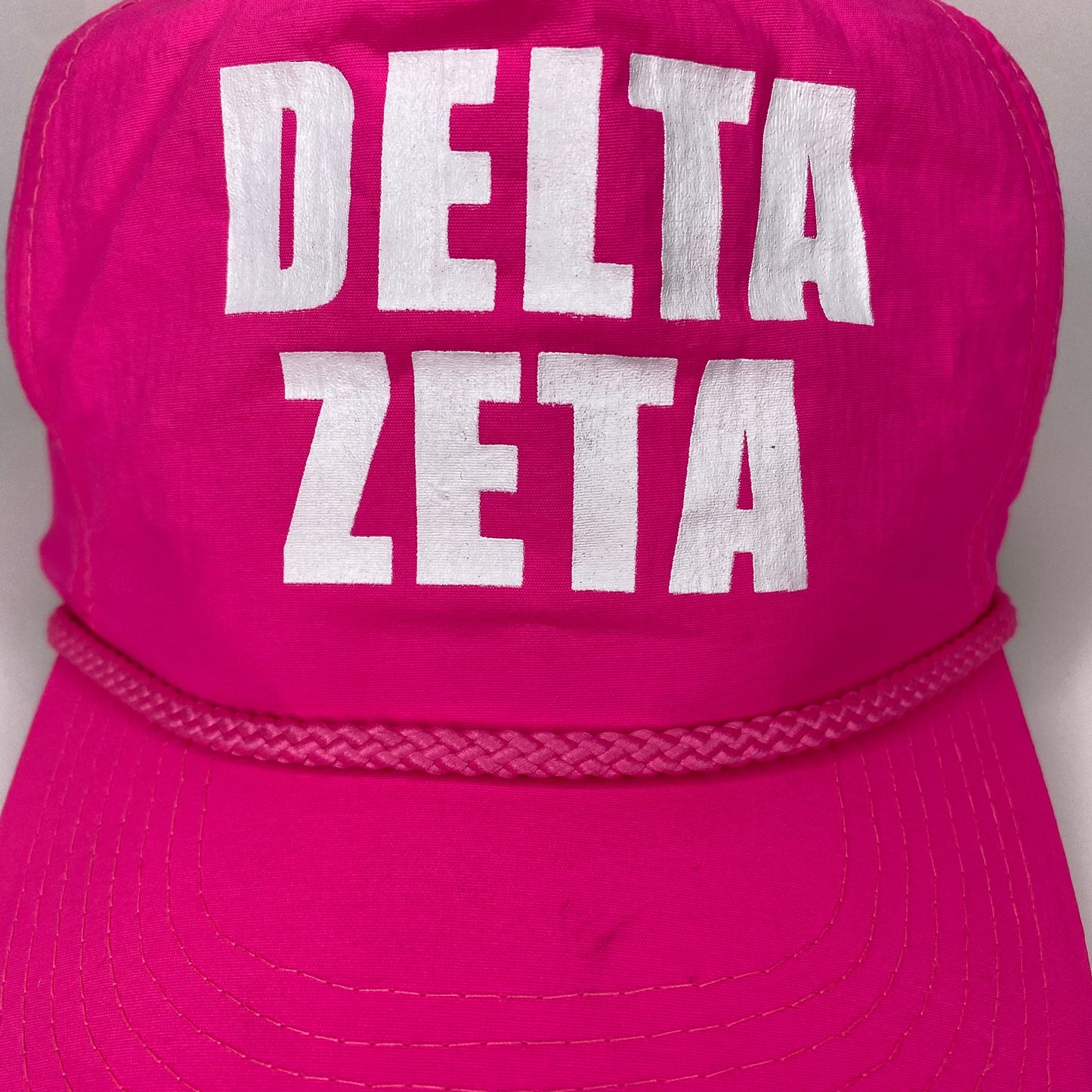 Vintage 90s Delta Zeta Sorority Neon Hat