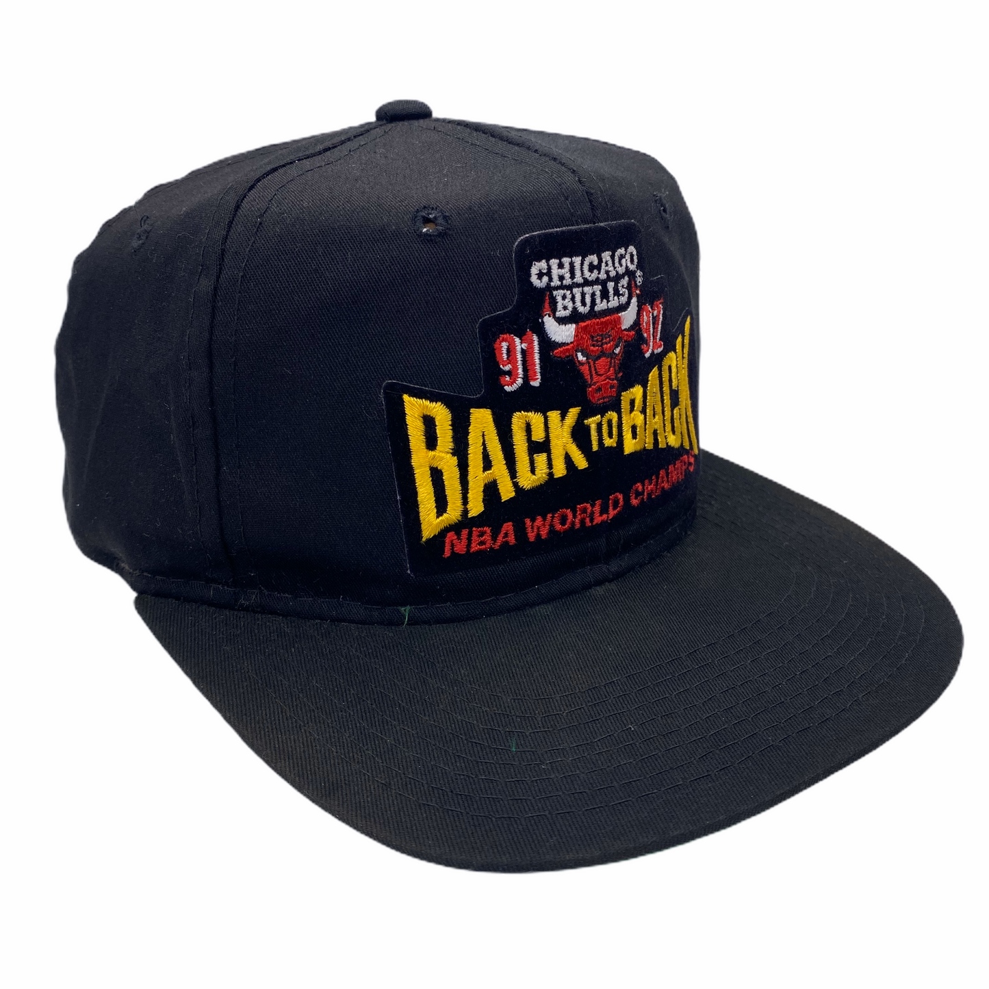 Vintage 1991-1992 Chicago Bulls Back to Back World Champs Hat (Black)