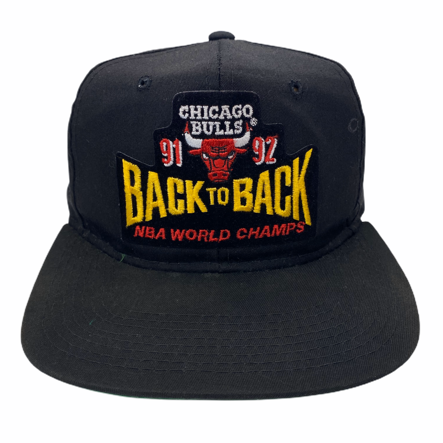 Vintage 1991-1992 Chicago Bulls Back to Back World Champs Hat (Black)
