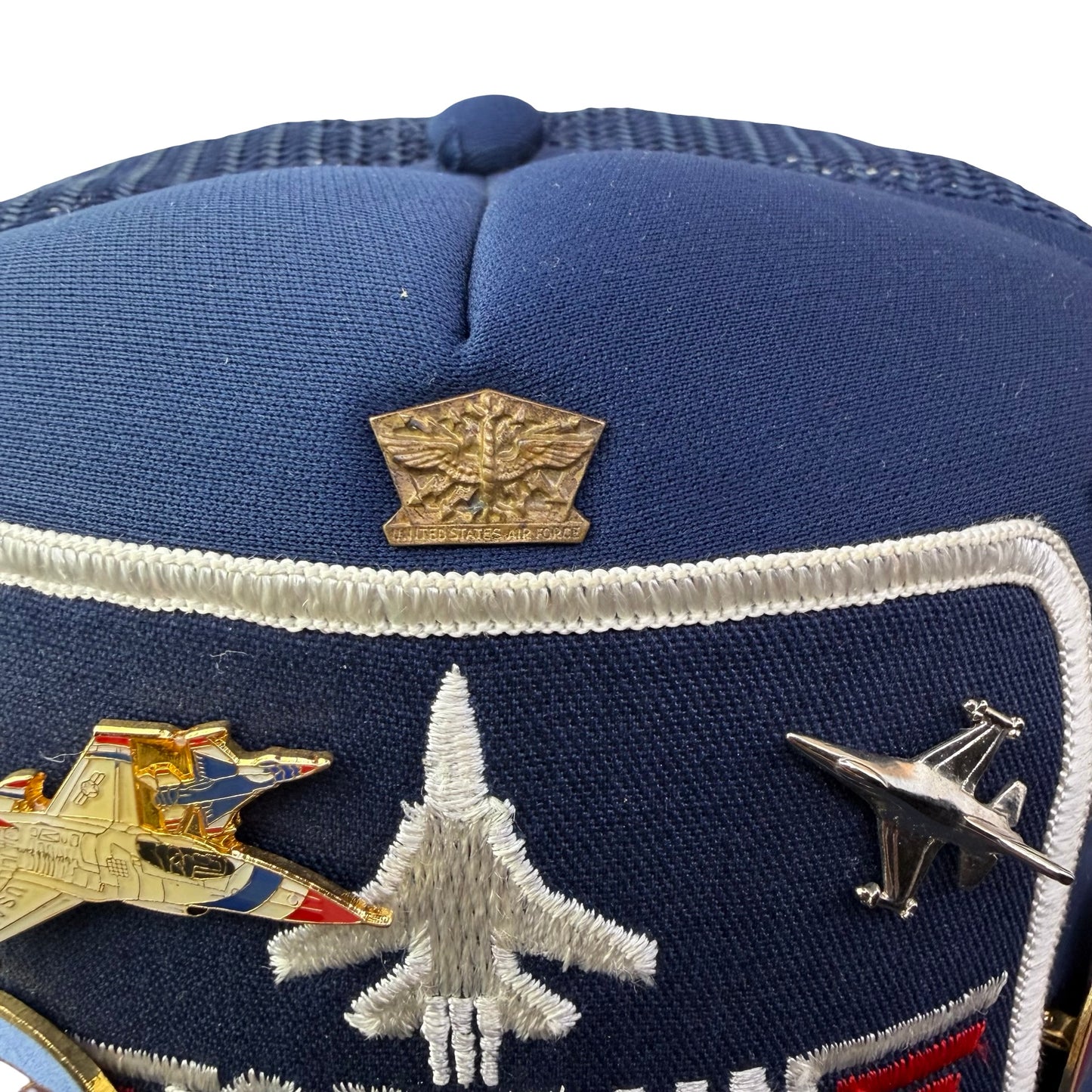 Vintage Top Gun Patch Trucker Hat with 10 Pins