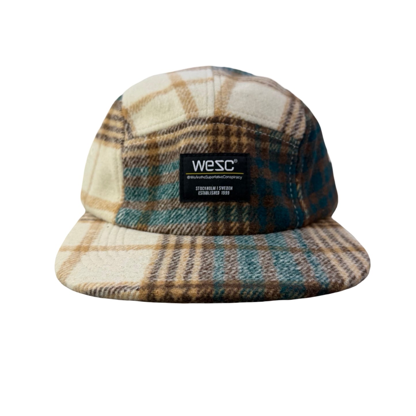 WESC We Are the Superlative Conspiracy 5 panel camper tweed Swedish hat