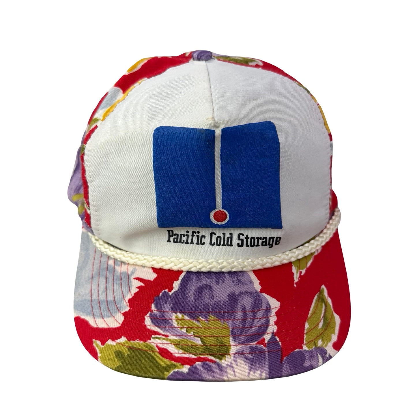 Vintage Pacific Cold Storage Floral Rope Cord Hat