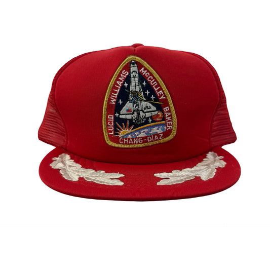 Vintage 80s NASA STS-34 Donald E. Williams, Michael J. McCulley, Shannon Lucid, Franklin Chang-Díaz, Ellen S. Baker Trucker Scrambled Eggs Hat - A