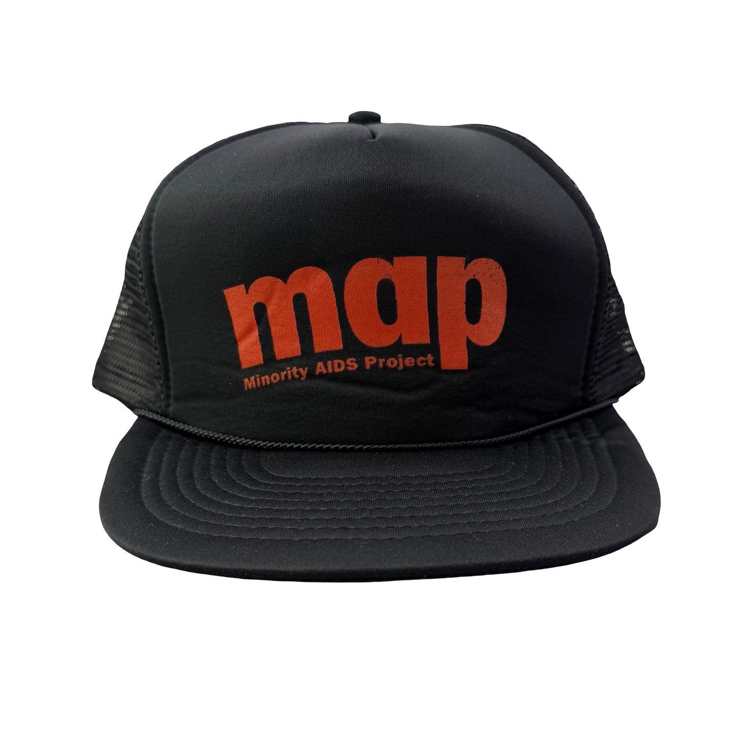 Vintage MAP Minority AIDS Project Trucker Rope Cord Hat