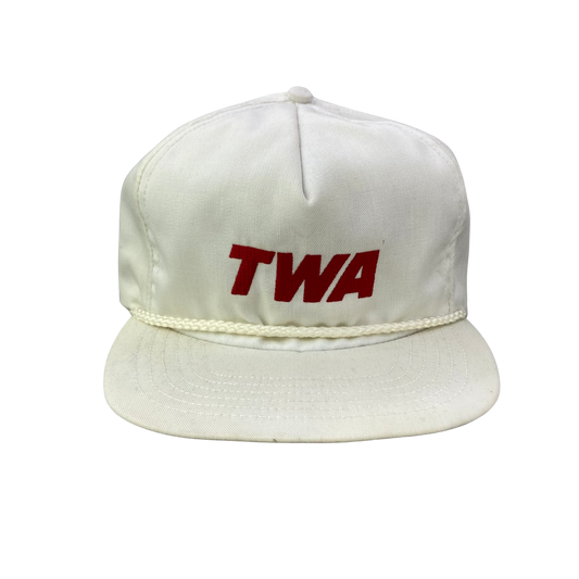 Vintage 90s Cord Rope Hat - TWA Airlines