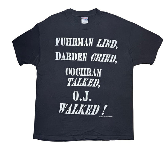 Vintage 90s OJ Simpson Fuhrman Darden Cochran trial lawyer attorney shirt
