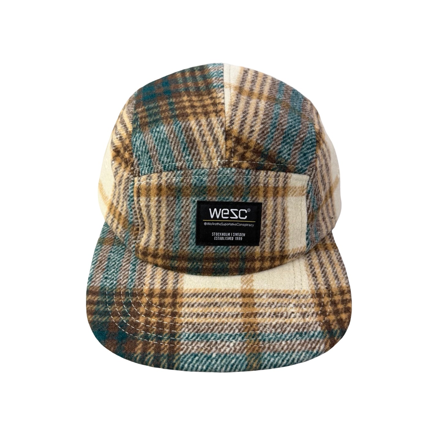 WESC We Are the Superlative Conspiracy 5 panel camper tweed Swedish hat