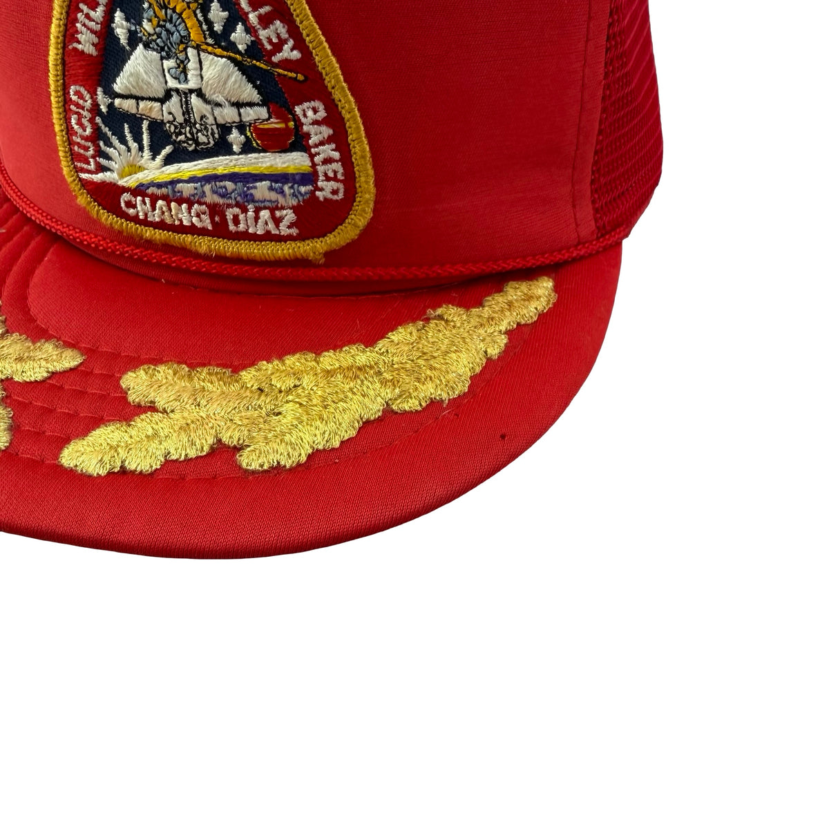 Vintage 80s NASA STS-34 Donald E. Williams, Michael J. McCulley, Shannon Lucid, Franklin Chang-Díaz, Ellen S. Baker Trucker Scrambled Eggs Hat - B
