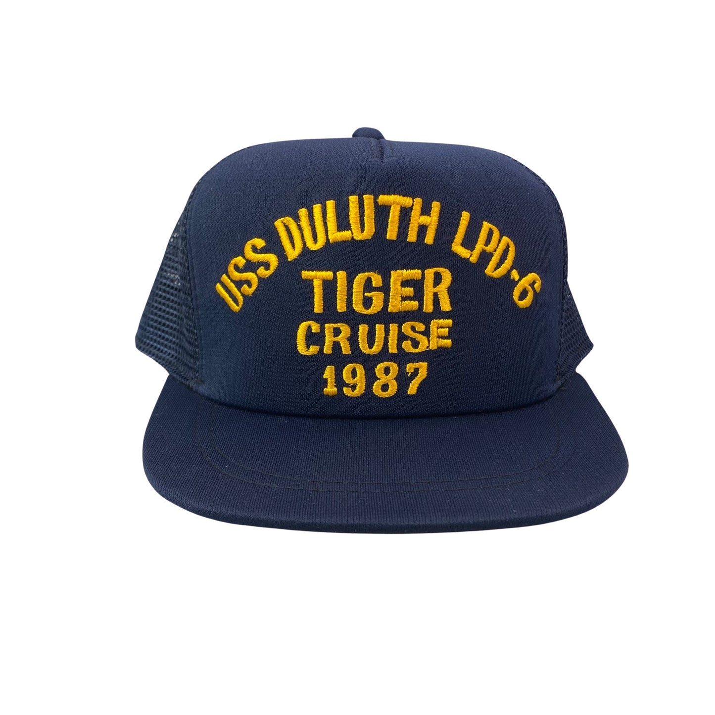 Vintage 80s USS Duluth LPD-6 Tiger Cruise 1987 - Navy Military Trucker Hat