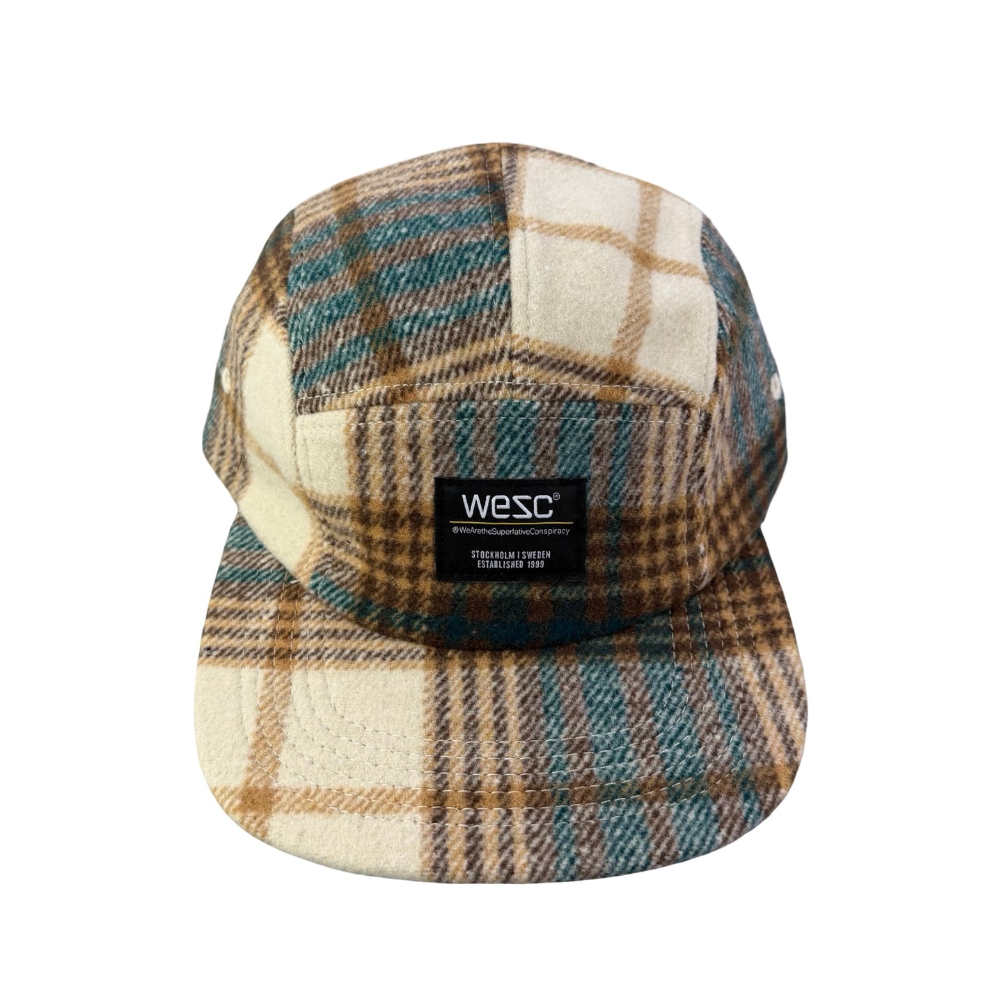 WESC We Are the Superlative Conspiracy 5 panel camper tweed Swedish hat