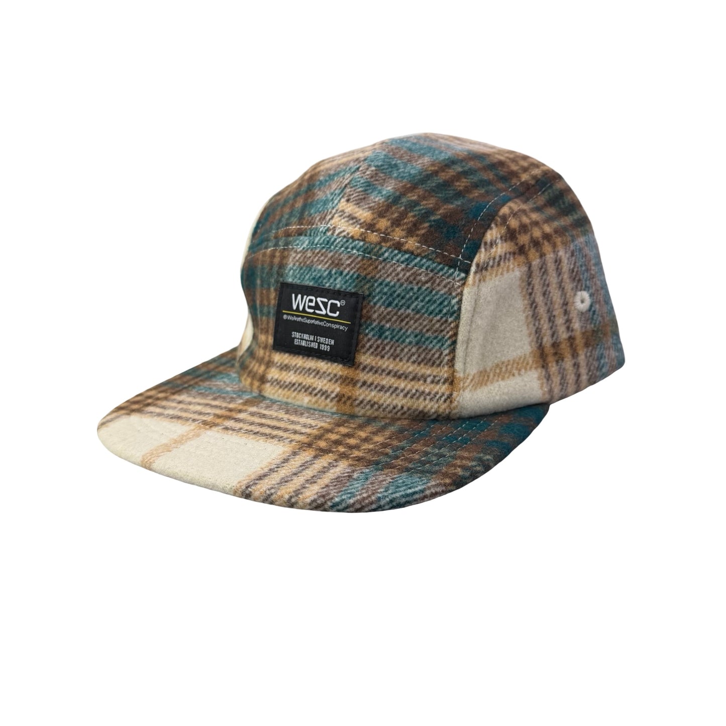 WESC We Are the Superlative Conspiracy 5 panel camper tweed Swedish hat