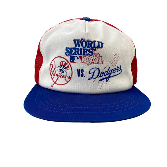 Vintage 80s 1981 LA Dodgers vs New York Yankees World Series Hat