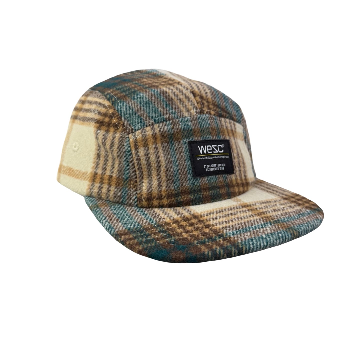 WESC We Are the Superlative Conspiracy 5 panel camper tweed Swedish hat