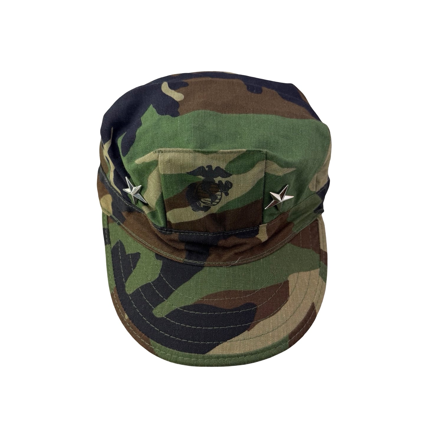 Vintage USMC Marines Woodland Camo Military Issue with General Star Insignia Hat