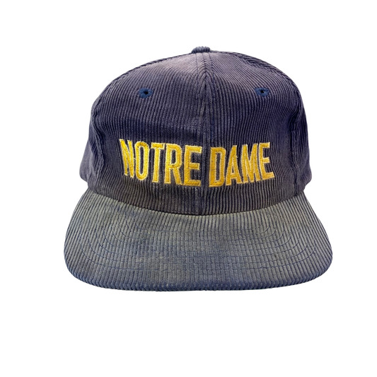 Vintage 80s Notre Dame Fighting Irish College Corduroy Hat