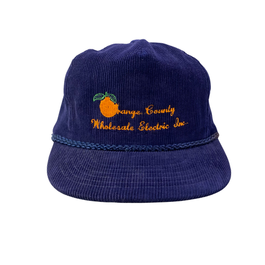 Vintage 80s 90s Orange County Wholesale Electric Company Corduroy Hat