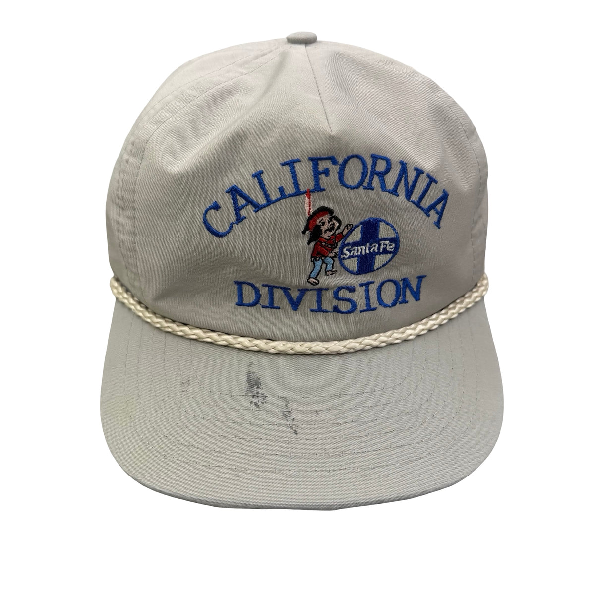Vintage 90s Santa Fe California Division Train Rope Cord Hat