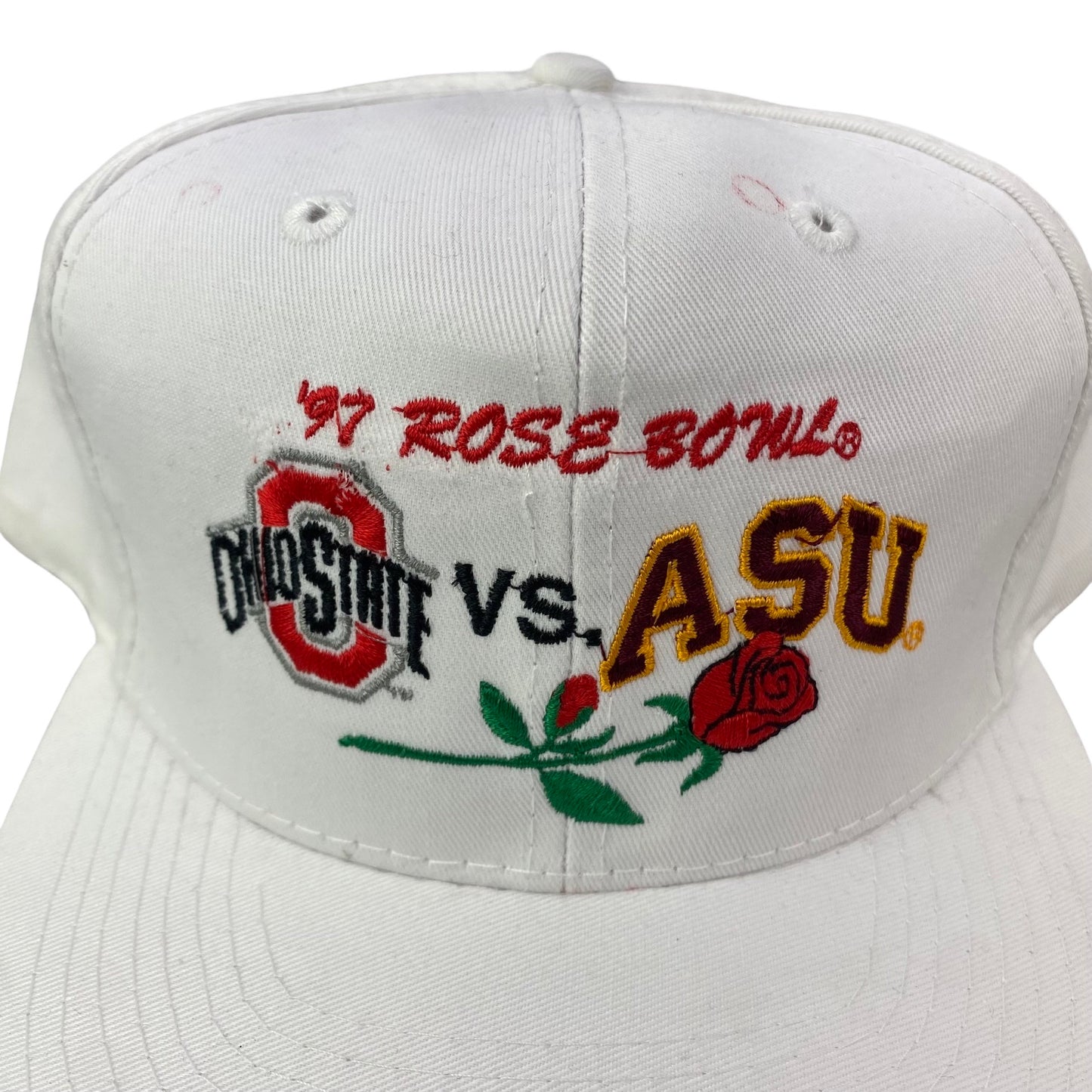 Vintage 90s Ohio St Buckeyes (OSU) vs Arizona St Sun Devils (ASU) Rose Bowl College Football Hat