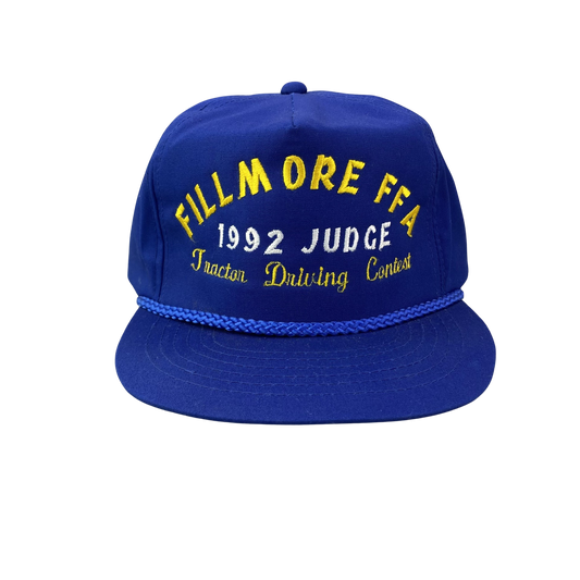 Vintage 90s Cord Rope Hat - Fillmore FFA Tractor Driving Contest Judge / Fillmore, California