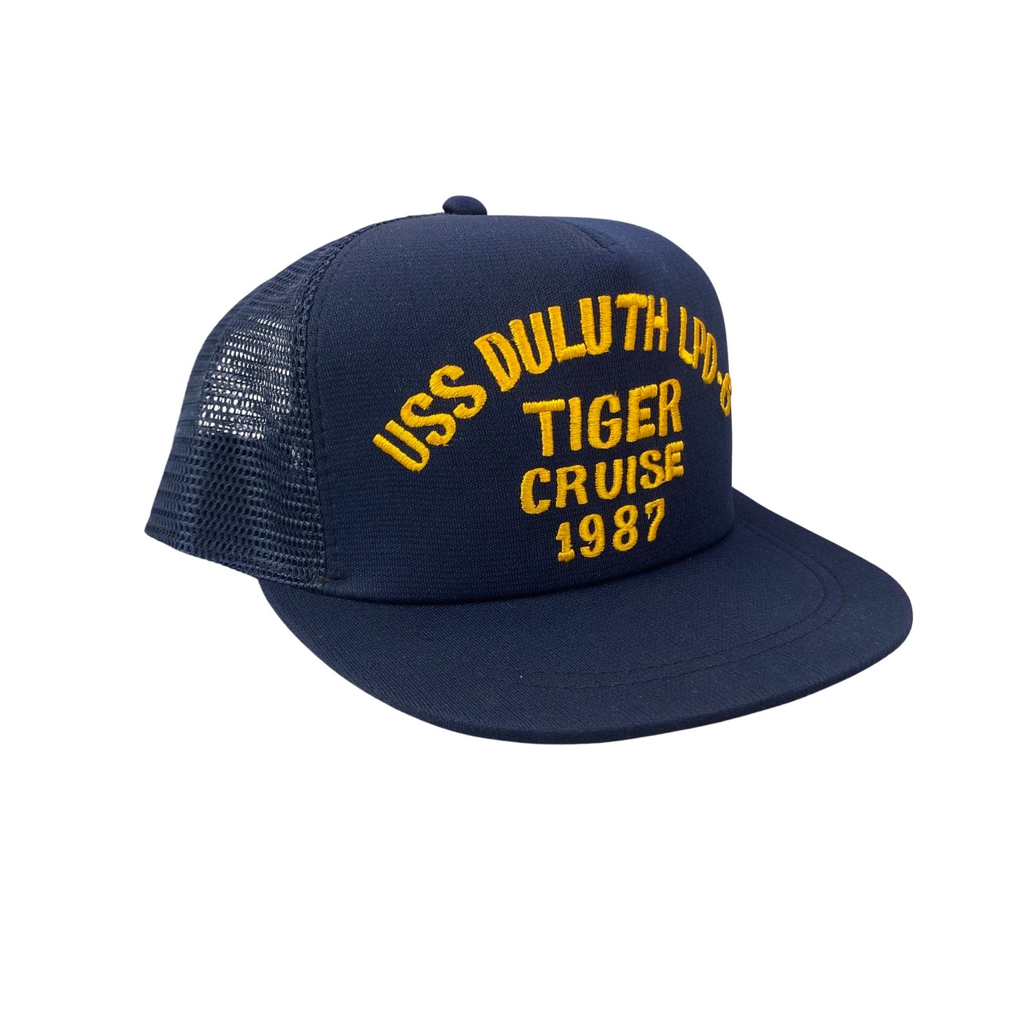 Vintage 80s USS Duluth LPD-6 Tiger Cruise 1987 - Navy Military Trucker Hat