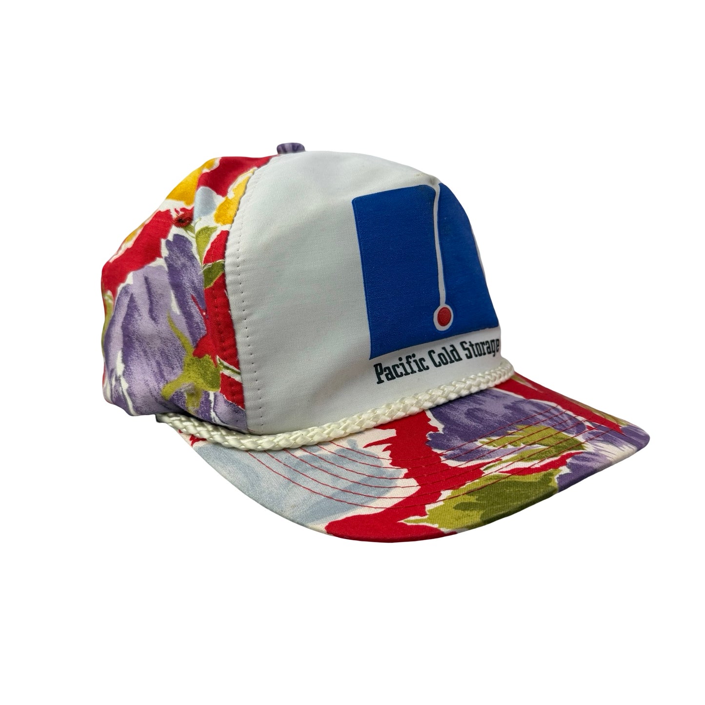 Vintage Pacific Cold Storage Floral Rope Cord Hat