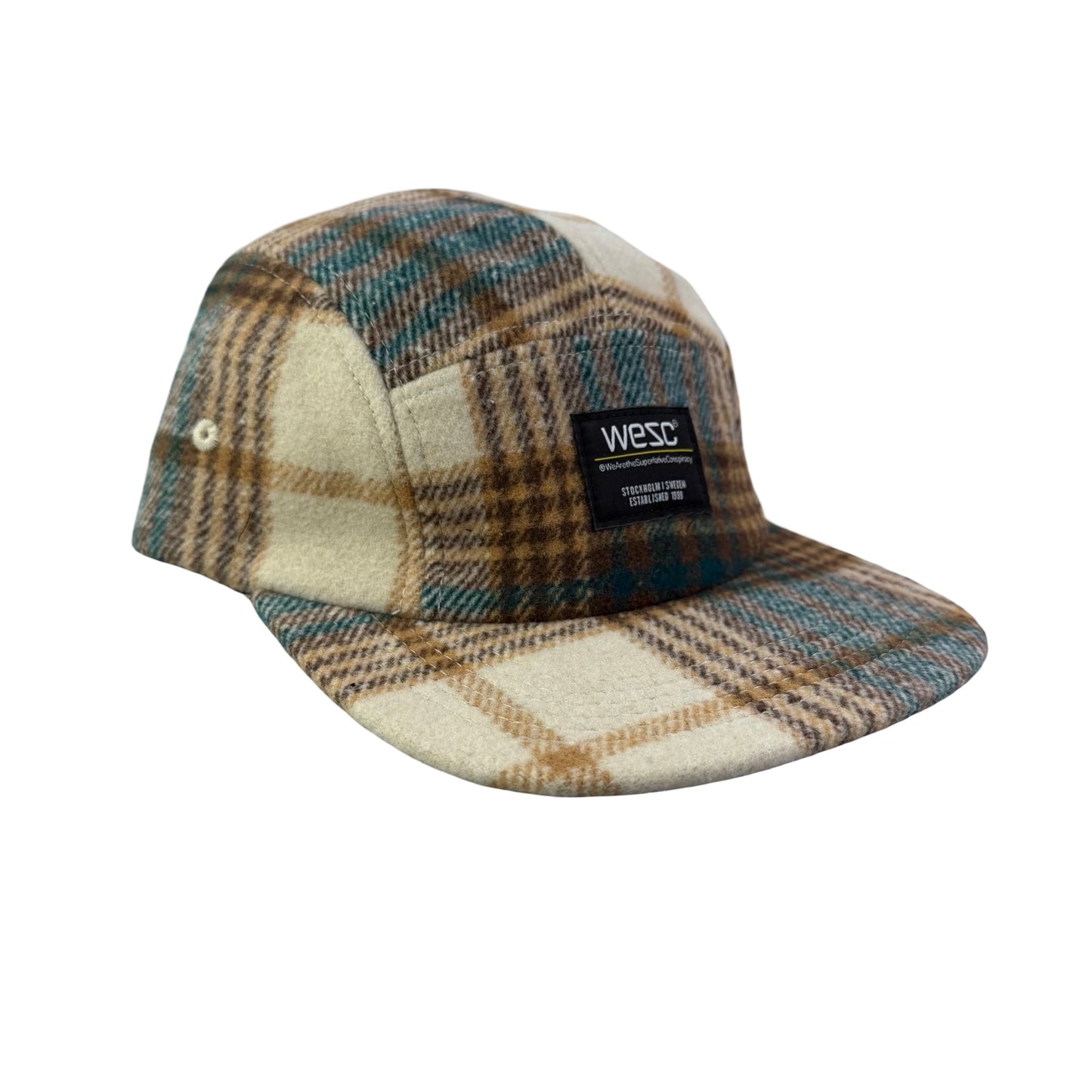 WESC We Are the Superlative Conspiracy 5 panel camper tweed Swedish hat
