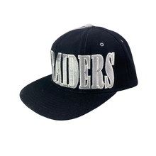 Load image into Gallery viewer, Vintage 90s LA Los Angeles Raiders Starter Spellout Snapback Wool Hat - Silver and Black
