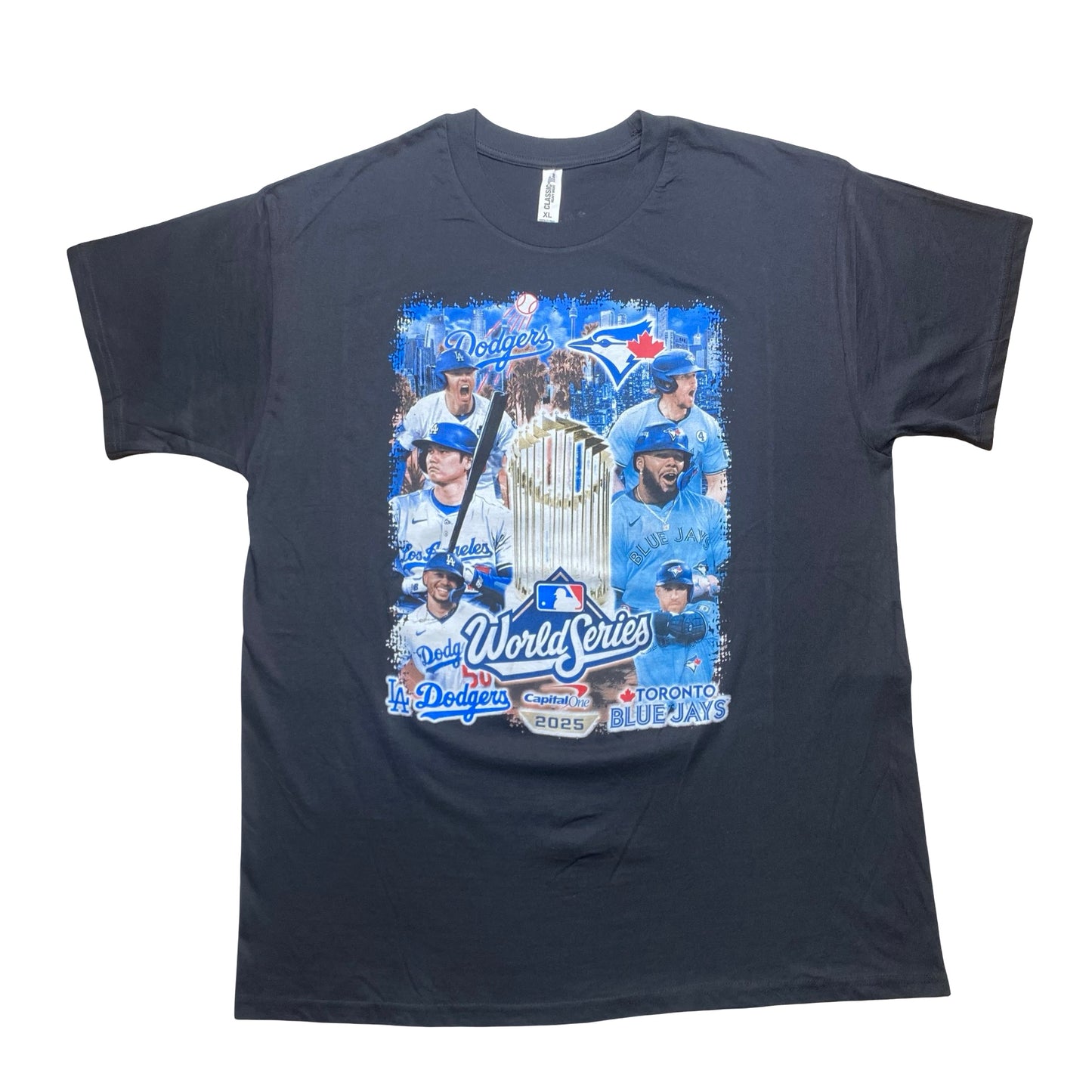 2025 World Series x LA Los Angeles Dodgers vs Toronto Blue Jays baseball shirt - XL