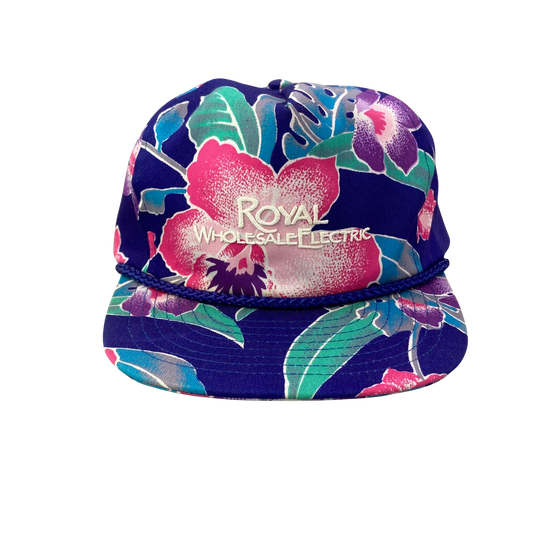 Vintage 90s Cord Rope Floral Hat - Royal Wholesale Electric