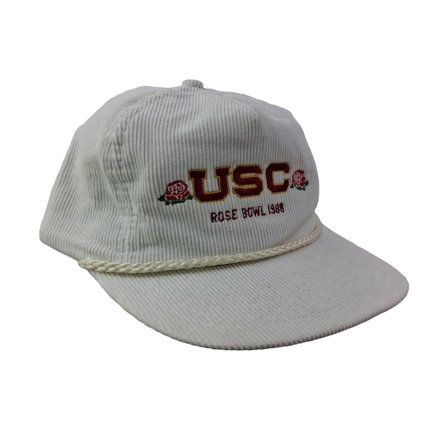 Vintage 80s 1988 USC Trojans College Rose Bowl Corduroy Hat