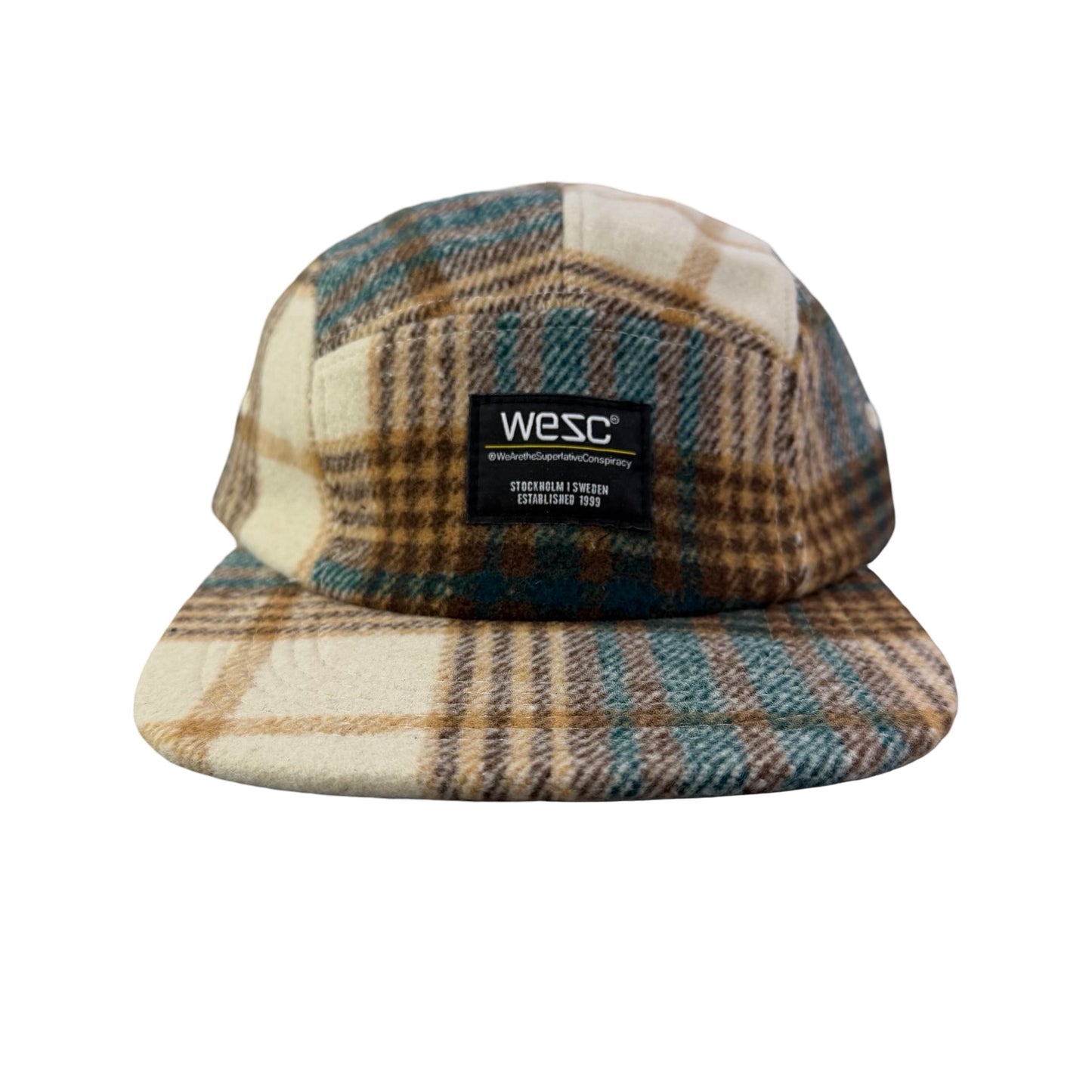 WESC We Are the Superlative Conspiracy 5 panel camper tweed Swedish hat